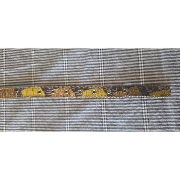 Womens fashion belt- 39" long- black/ gold metallic/ yellow - Picture 3 of 8